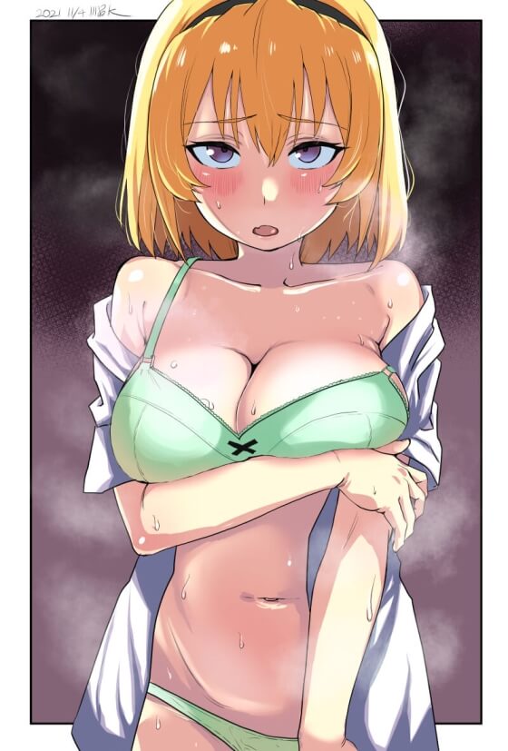 【エロ画像】裸体を晒して羞恥発情しちゃってる美少女ヒロイン達の二次エロ露出画像www part62