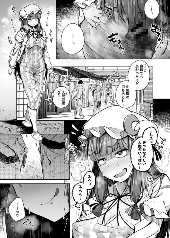 【エロ漫画】オチンポ中毒になったパチュリー！！ 時間停止魔法をつかって人里でチンポ漁りをしてしまう…（サンプル10枚）