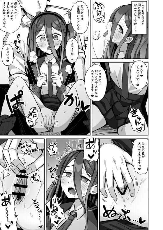 【ブルアカ・エロ漫画】天童アリスちゃんとラブラブ無知ックス!エロゲでエッチに興味を持ったアリスが先生とラブイチャエスカレート!(サンプル21枚)