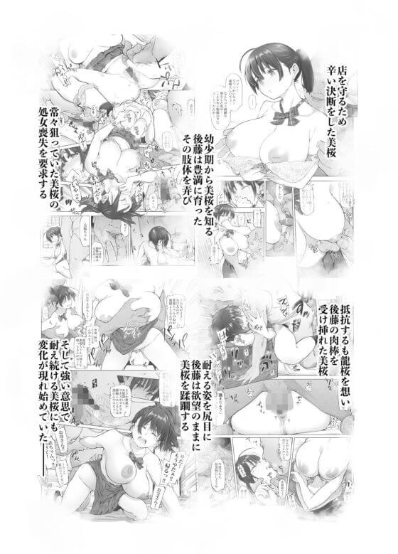 【エロ漫画】最愛の幼馴染JKがキモデブオヤジの巨チンで凌辱される！！亡き母の店を守るために大家に処女を…（サンプル10枚）