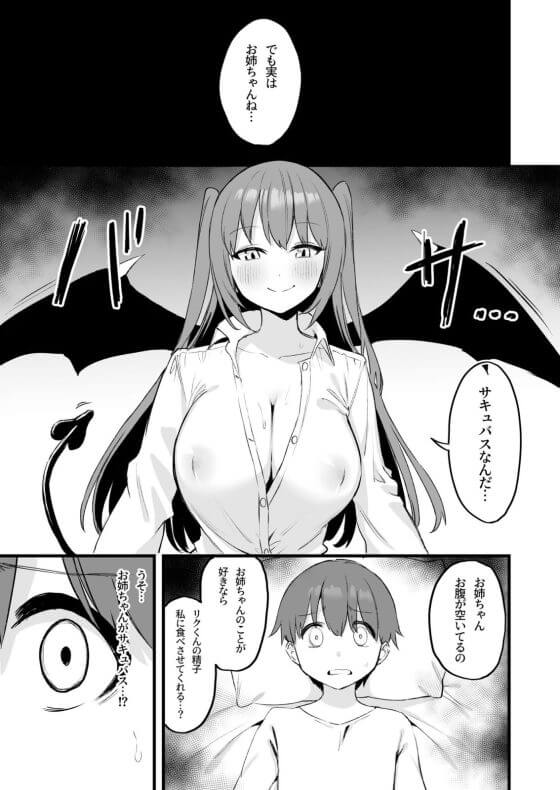 【エロ漫画】サキュバスお姉ちゃんの優しいショタ責め！！憧れの近所のお姉ちゃんがサキュバスで相思相愛だった！！（サンプル9枚）