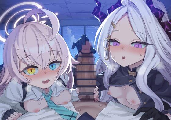 【エロ画像】どぴゅどぴゅ手コキ搾精!美少女ヒロイン達がオチンポシコシコしまくってる二次エロ画像part83