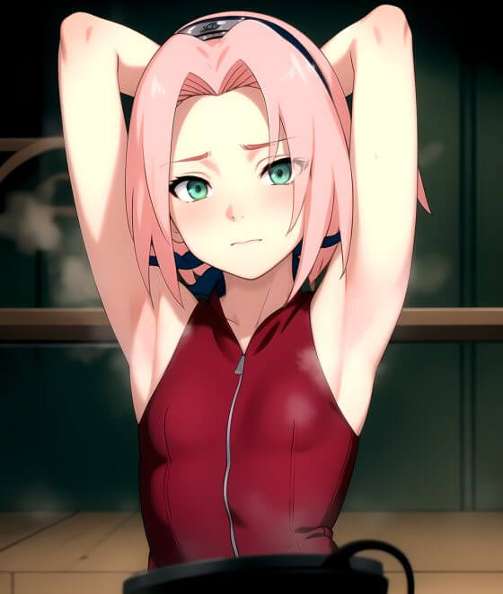 【エロ画像】腋エロ美少女ヒロイン!無防備な腋をセクハラされちゃってる二次エロ画像part44