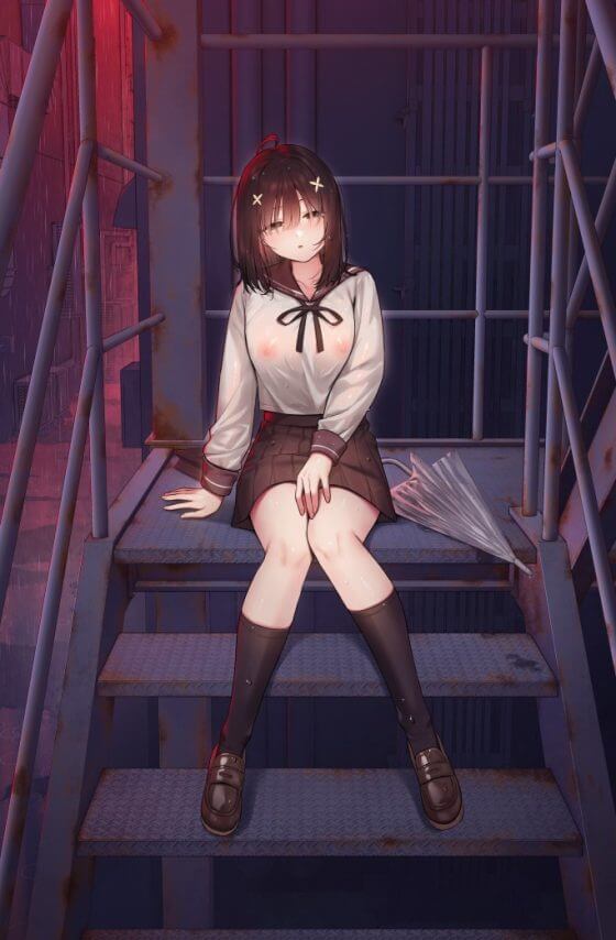 【エロ漫画】大人しいJKの援交初体験でドハマリ!幼馴染に誘われてお金目的で先生とエッチなことをした結果…(サンプル)