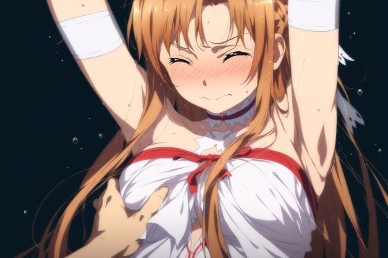 【SAO・エロ画像】強気に抗うアスナがオベイロンのNTRチンポに完全敗北連続アクメをキメられる…！