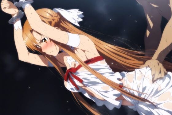 【SAO・エロ画像】強気に抗うアスナがオベイロンのNTRチンポに完全敗北連続アクメをキメられる…！