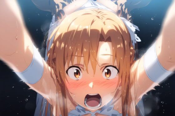 【SAO・エロ画像】強気に抗うアスナがオベイロンのNTRチンポに完全敗北連続アクメをキメられる…！