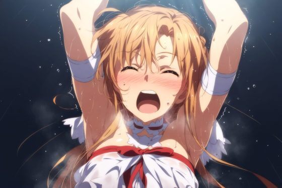【SAO・エロ画像】強気に抗うアスナがオベイロンのNTRチンポに完全敗北連続アクメをキメられる…！