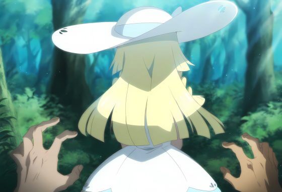 【ポケモン・エロ画像】森の中で襲撃レイプされたリーリエ！後ろから突然襲われて種付けプレス！