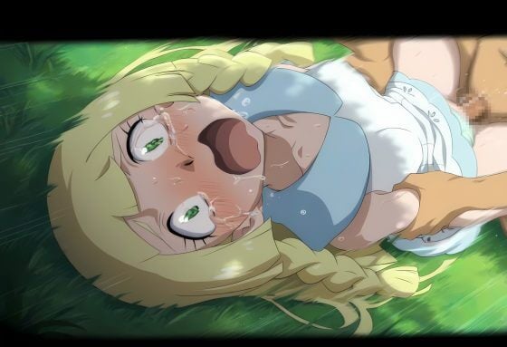 【ポケモン・エロ画像】森の中で襲撃レイプされたリーリエ！後ろから突然襲われて種付けプレス！