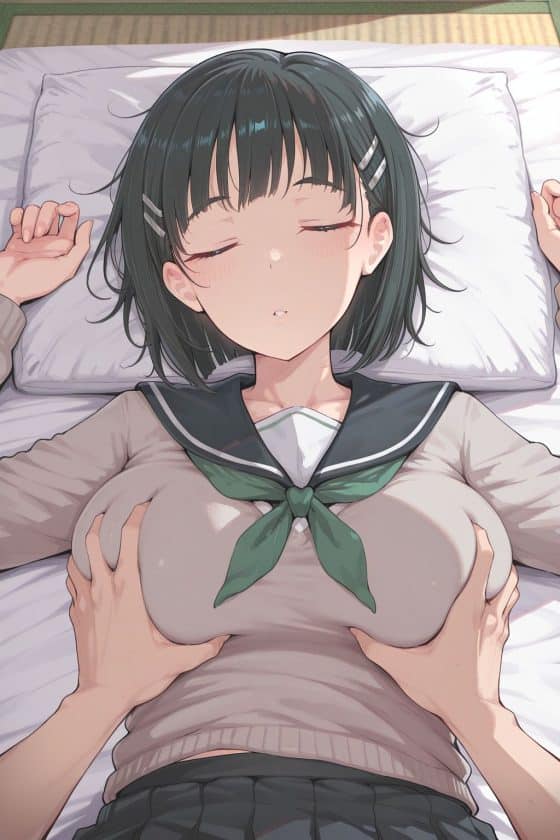 【SAO・エロ画像】ストーカーキモ爺の襲撃睡眠レイプ！桐ヶ谷直葉が老人チンポにアヘ顔完全敗北！