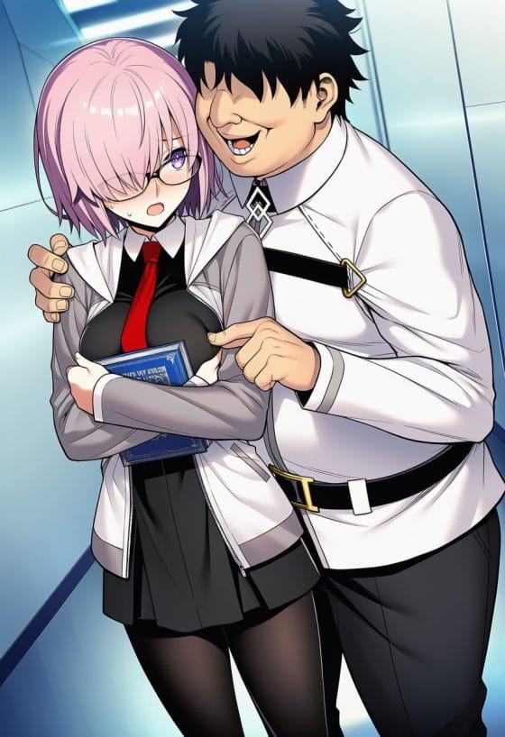【エロ画像】セクハラレイプpart91!マシュがキモデブマスターに所構わずセクハラされて身体を開発されたり…他まとめ