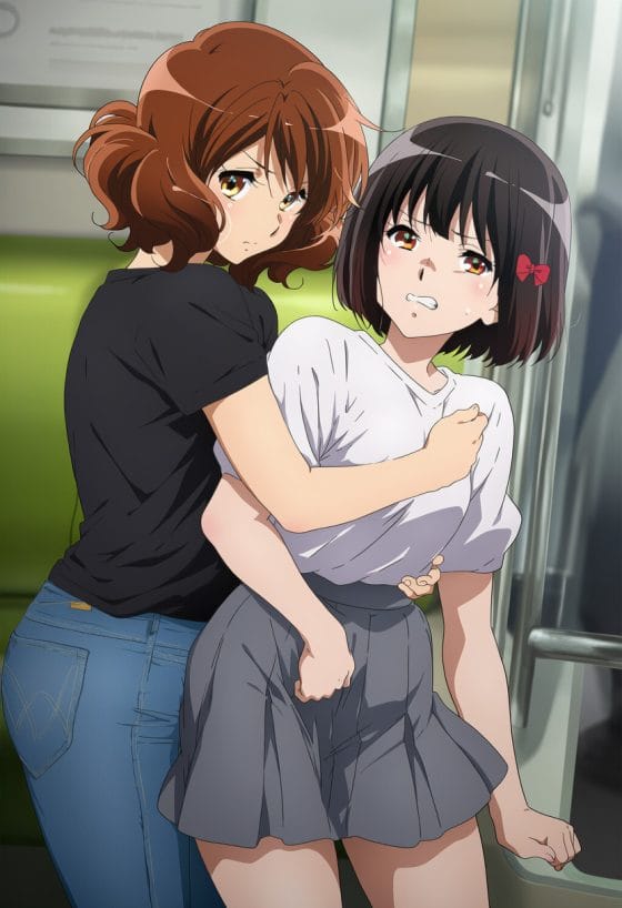 【響け!ユーフォニアム】痴漢おじさん達にサワサワされてイカされる黄前久美子と久石奏!
