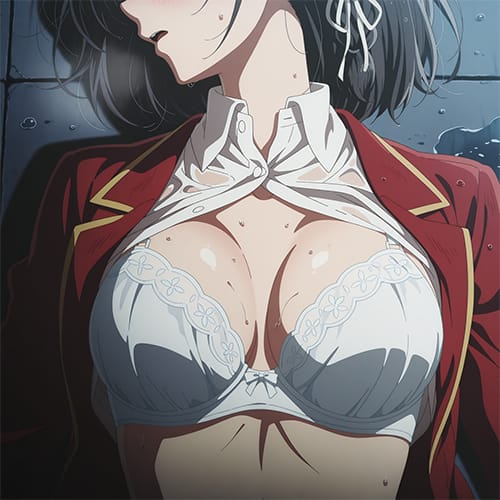 【ようこそ実力至上主義の教室へ】力で屈服させられた堀北鈴音…!DQNの暴力に抗えず押し倒されて雨の中で濡れ濡れレイプ…!