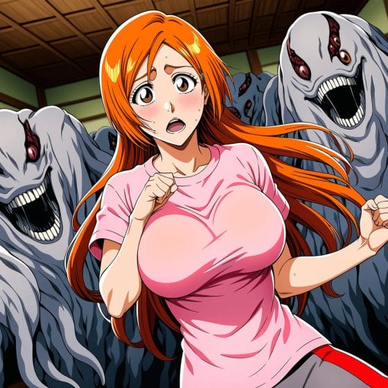 【BLEACH】敗北して囚われた井上織姫…!拘束されたまま変態男達に腋をナメ上げられてゾクゾクさせられちゃう…!
