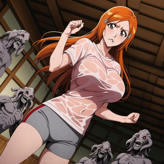 【BLEACH】敗北して囚われた井上織姫…!拘束されたまま変態男達に腋をナメ上げられてゾクゾクさせられちゃう…!