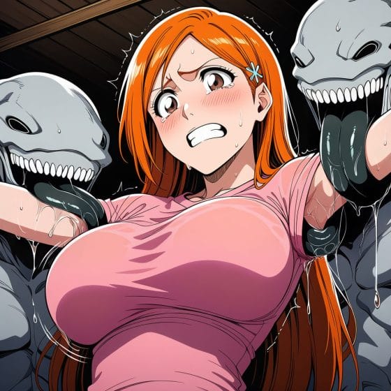 【BLEACH】敗北して囚われた井上織姫…!拘束されたまま変態男達に腋をナメ上げられてゾクゾクさせられちゃう…!