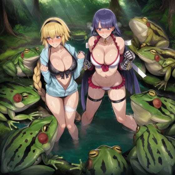 【エロ画像】触手レイプpart194!聖女のマルタとジャンヌがエロガエル集団に全身ヌルヌル苗床レイプされたり…他まとめ